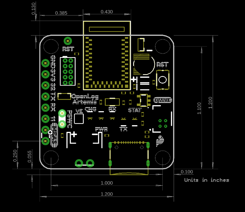 Mechanical Drawing - SparkFun OpenLog Artemis (without IMU)